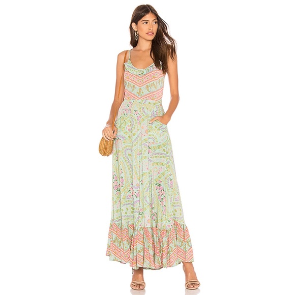 Spell City Lights Strappy Maxi in Sage - Picture 3 of 10